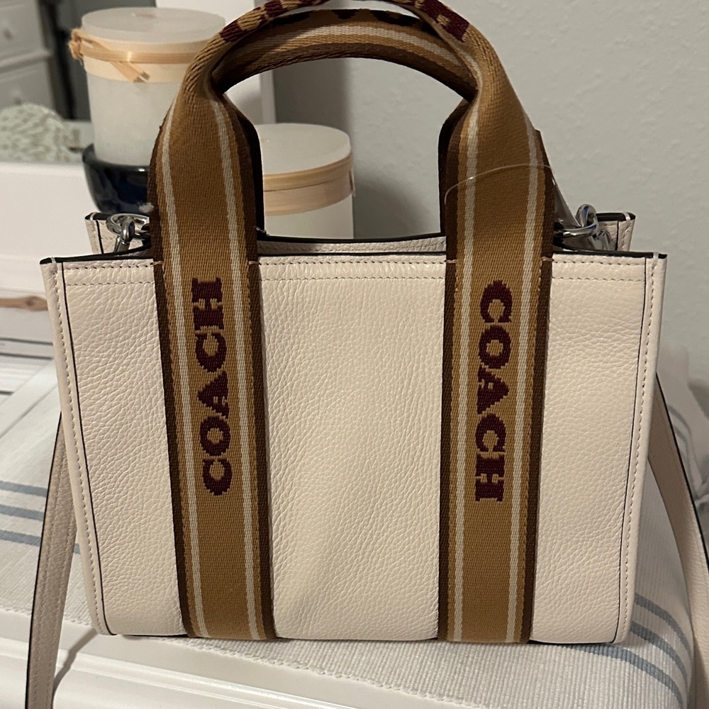 Coach Cream and Brown Tote Bag